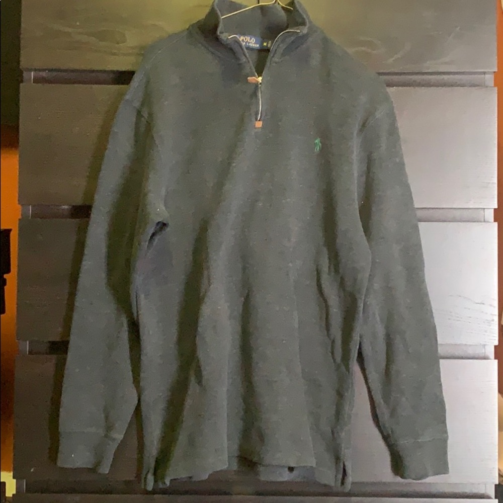 Ralph Lauren Polo Gray Zip-Up Sweater Mens Medium